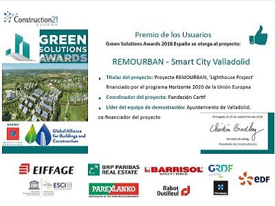 Green Solutions Awards: the "User's Choice Award" goes to …. the City of Valladolid!